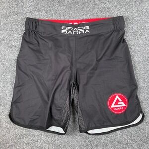 Gracie Barra Shorts Mens 32 Black Equipe Edition BJJ MMA Training Stretch Fight